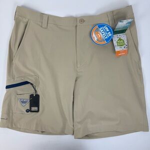 NEW Columbia‎ PFG UPF 50 Protection Golf Shorts Size 40 Bottle Opener Tan Sports